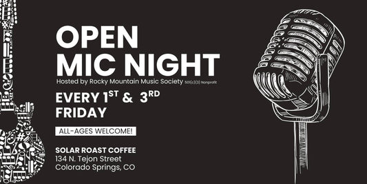 Open Mic, Colorado Springs, Pikes Peak, Solar Roast, Coffee, Local, Roasters, Coffee Shop, Coffeehouse, Nonprofit, Charity